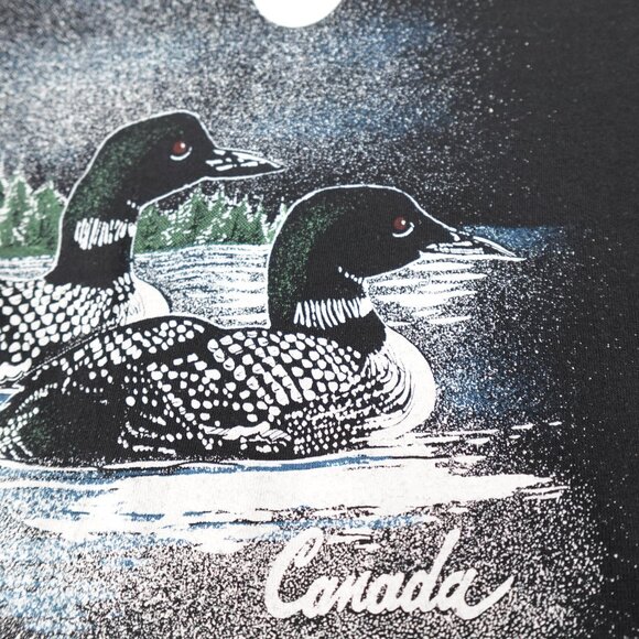 Vintage Canada Loon Graphic Shirt Women's XL - XXL Made in Canada 80s 90s - Picture 5 of 8
